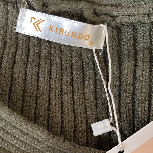 KIRUNDO OFF SHOULDER SWEATHER WOMEN SIZE MEDIUM GREEN DARK NEW - Picture 6 of 9